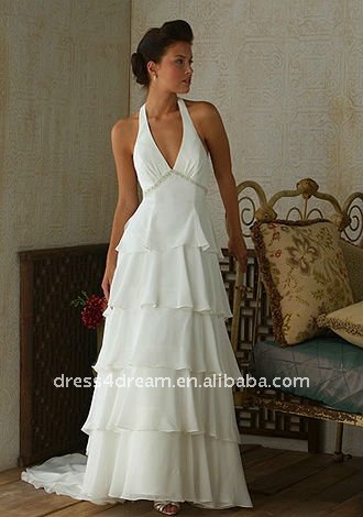 Backless Dress on Backless Chiffon Cascade Front Short And Long Back Wedding Dress