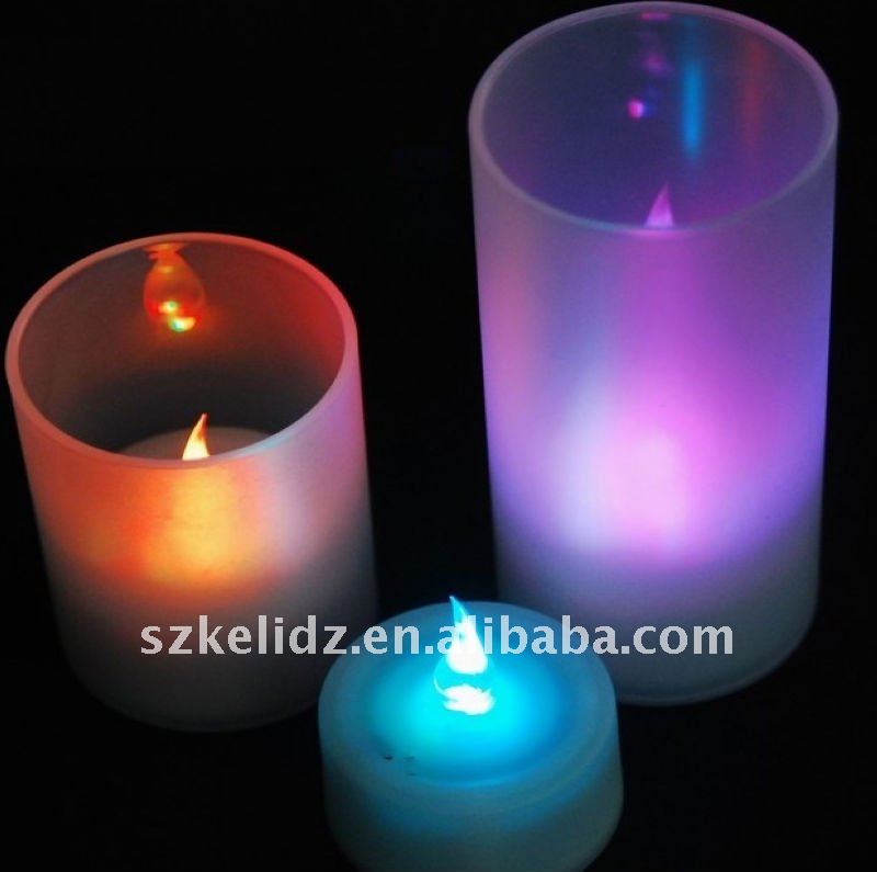 Color changing candle flame for wedding decoration