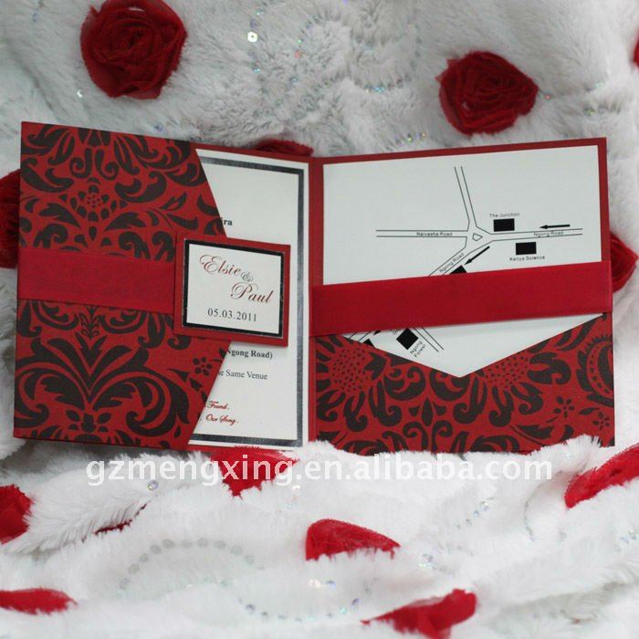 2012 New DesignPrinted Pocket Wedding Cards EA936