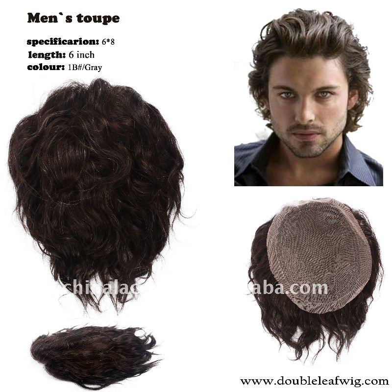 100  human hair mens lace