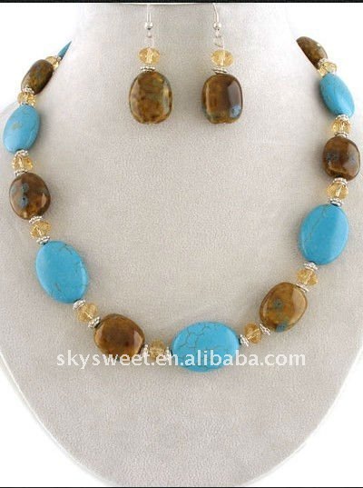 Stone Types Jewelry on Stone Jewelry Necklace Set Natural Stone Turqoise Jewelry Necklace Set