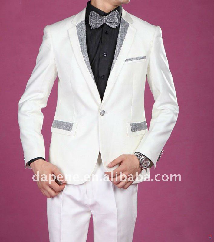 See larger image Men's White Wedding Suits