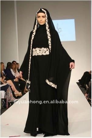 Long Black Dress  Sleeves on Details  Black Trendy Long Sleeve Muslim Women Dress  Fyh Cfr005