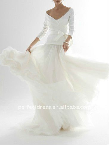 Latest design Long sleeve arabic wedding dresses 2011 NSW2434