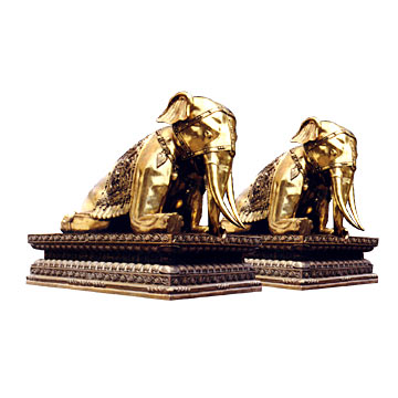 Bronze Peace Elephants