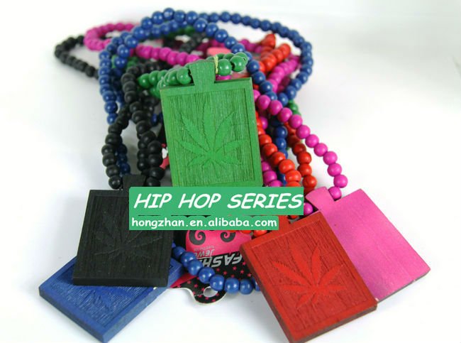hip hop wooden necklace leaf dog tag pendant necklace men 39s jewelry