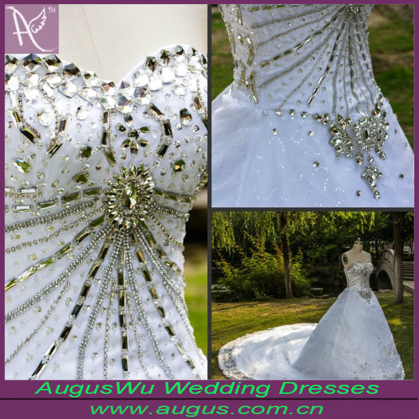 AWB0209 Charming Princess Purple And White Wedding Dress