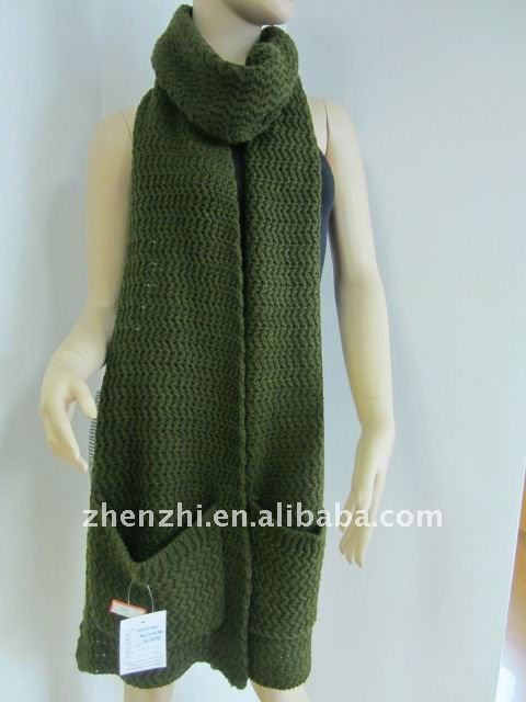 free  Yarn Patterns hooded scarf pocket pattern Free Scarf  Patterns  Free