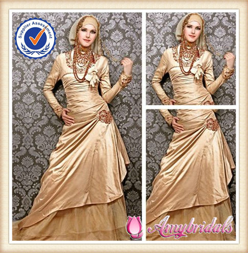 Long Sleeve Wedding Dress on Long Sleeve Champagne Muslim Wedding Dress View Muslim Wedding Dress