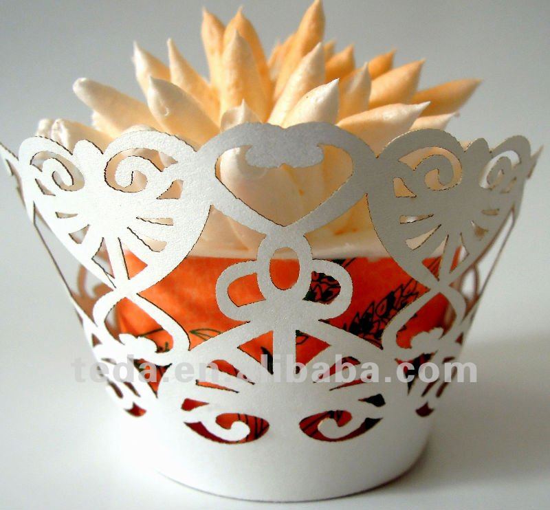 2012 heartshaped style cupcake wrapper wedding cake decoration