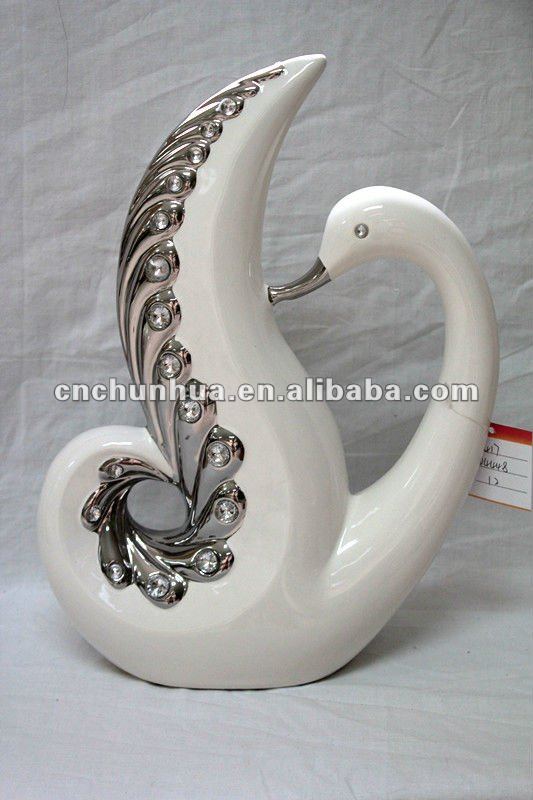 Ceramic swan house furnishing enamel home decor animal ceramic ...