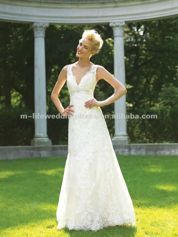 image LLN1014 designer full lace open back bridal wedding dresses