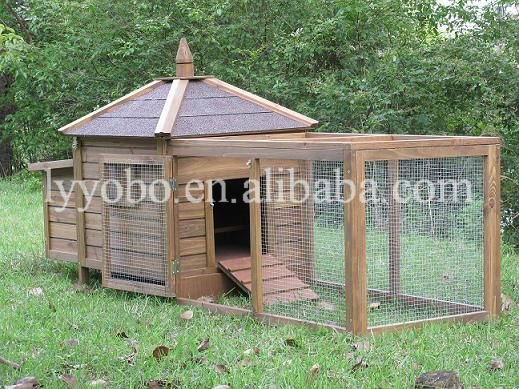 Large Wooden Chicken Coop With Nesting Box And Run Pictures to pin on ...