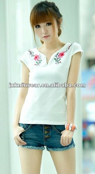 hot sale fashion girls' Chinese style cotton t-shirt, View fashion ...