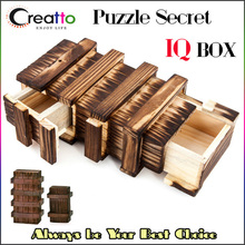 Magic Brain Teaser Puzzle Secret Wood Box Mind Game IQ Test Den Safe 