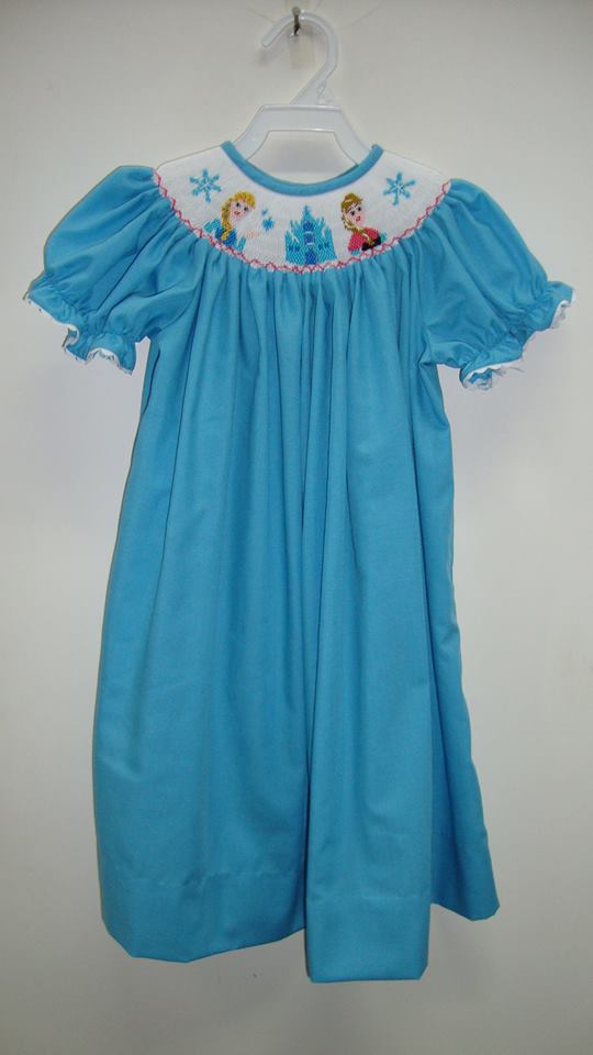 Smocked turkey bishop dress