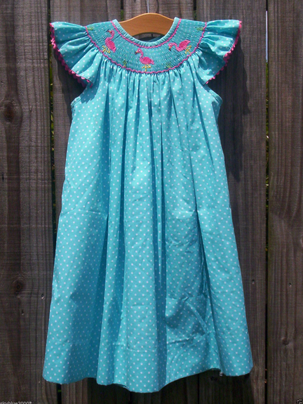 Smocked turkey bishop dress