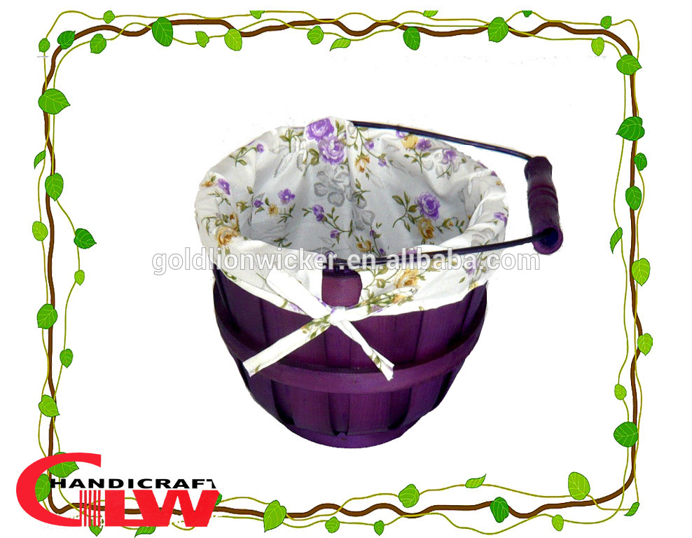 2015 new design cheap woodchip&wicker gift basket food basket