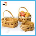 wholesale woven wooden empty fruit baskets with handle