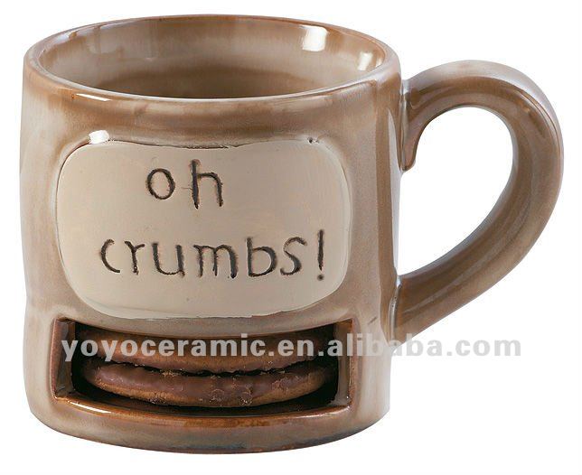 biscuit mug coffee mug with cookie holder