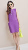 Zd03004 2013 primavera/de verano nuevo estilo europeo retro chaleco de color p&uacute;rpura, las mujeres vestido de falda