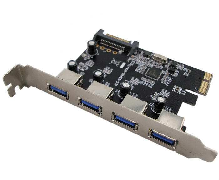 PCI Express PCI-E to USB 3.0 4 Ports HUB Converter Controller Card ...