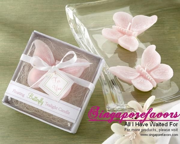 Candle Wedding Favors Pink Butterfly Candle