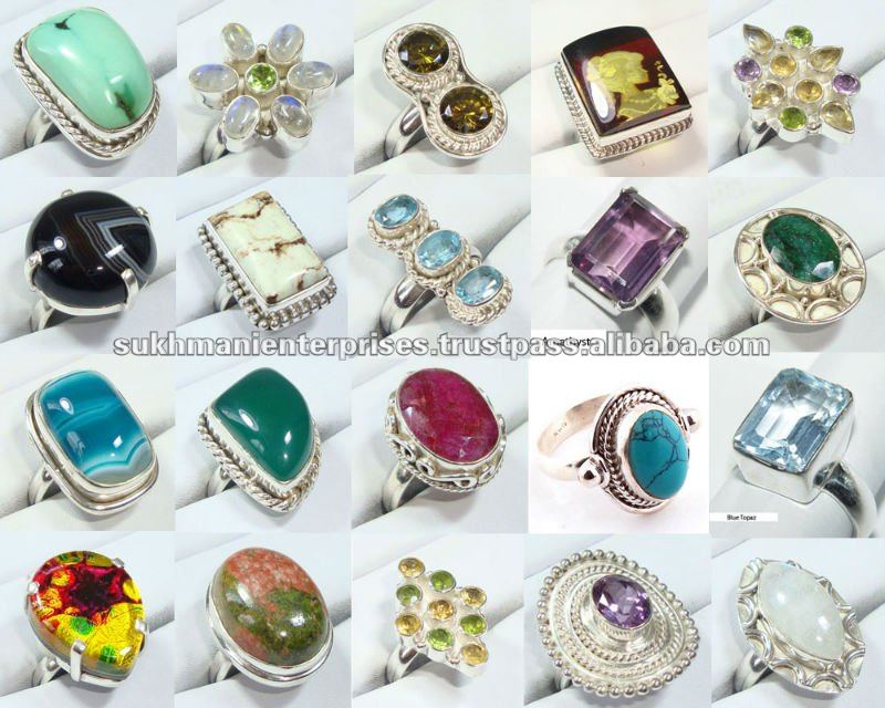 Wholesale 925 Sterling Silver Gemstone Rings