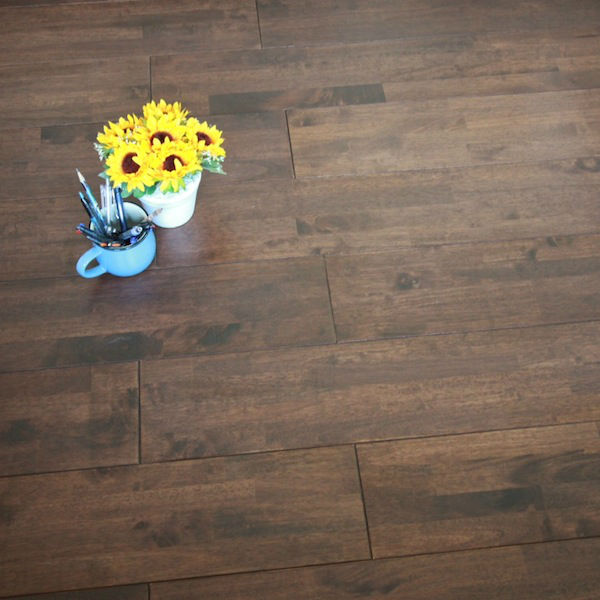 Rubber Wood 4 strip solid flooring ( Natural Rustic Series )