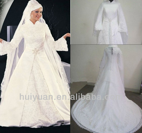 Backless arabic wedding dress