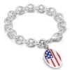 accesorios de moda EE.UU. bandera encanto pulsera de plata H024