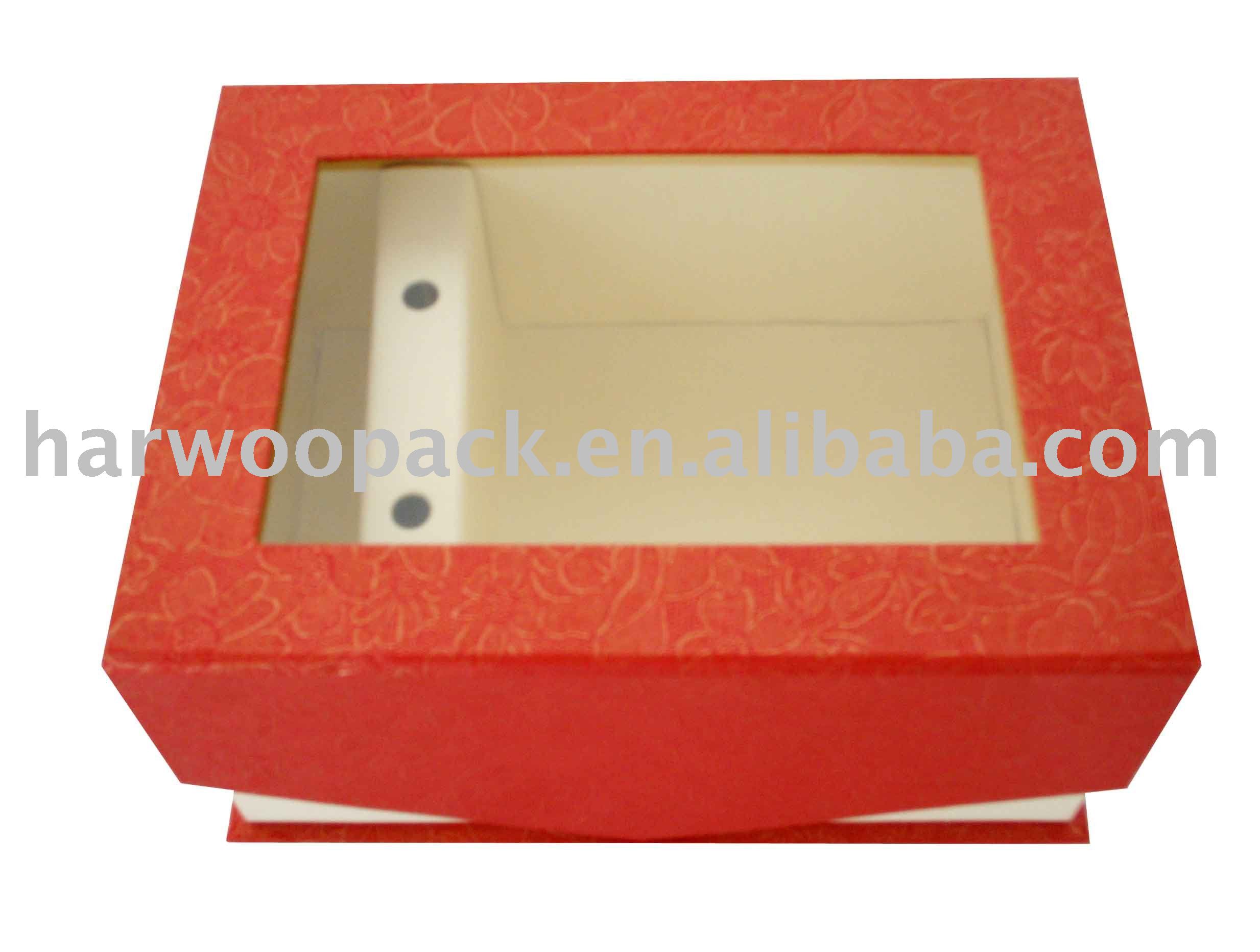 paper display gift box with pvc window