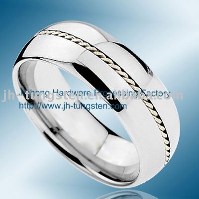 Custom Tungsten Wedding Ring with 925 Silver Hot Sales