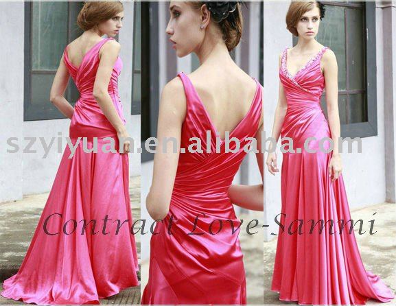 hot pink prom dresses short. New sexy silk gown hot pink
