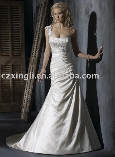 New Style One Shoulder Strap Bridal Dress