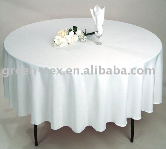 White 120 Round Table Cloth for Wedding