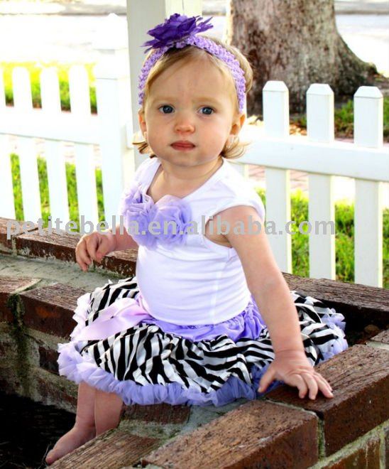 Light Purple Zebra Full Newborn Baby Pettiskirt Skirt Dance Tutu with Light