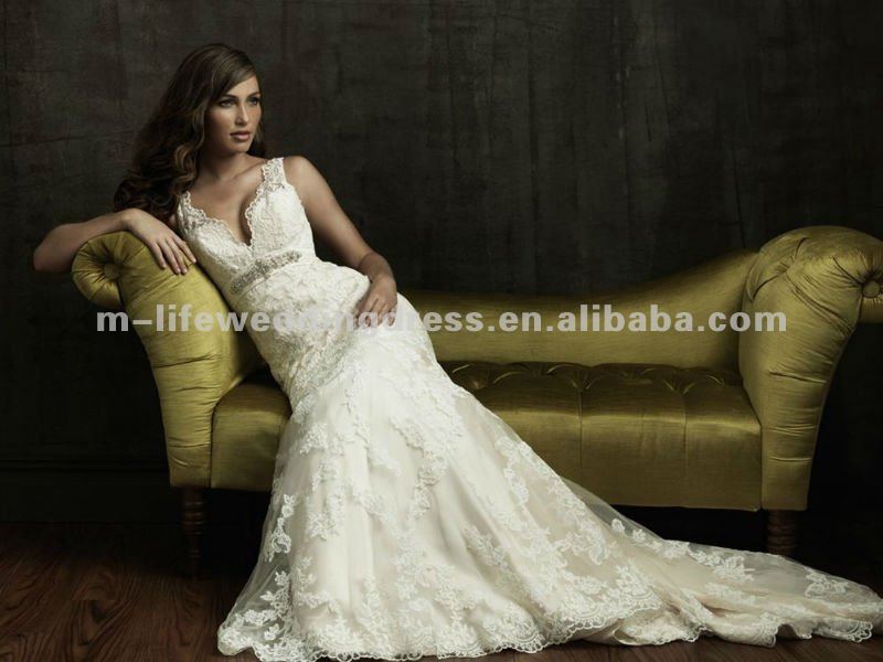 LLN1014 designer full lace back open bridal wedding dresses Report 