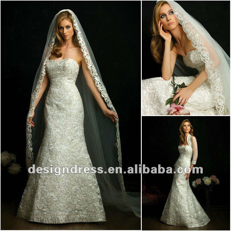 جاذبية وسحرا حمالة أ -- خط أزياء الساتان فستان الزفاف عربية 2012 gy64