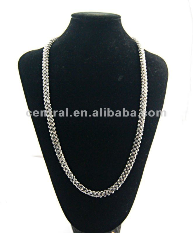 Fashion jewelry crystal long necklace long snake chain necklace