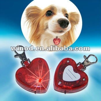 wholesale Heart-shaped LED blink name Tag for lovely pets