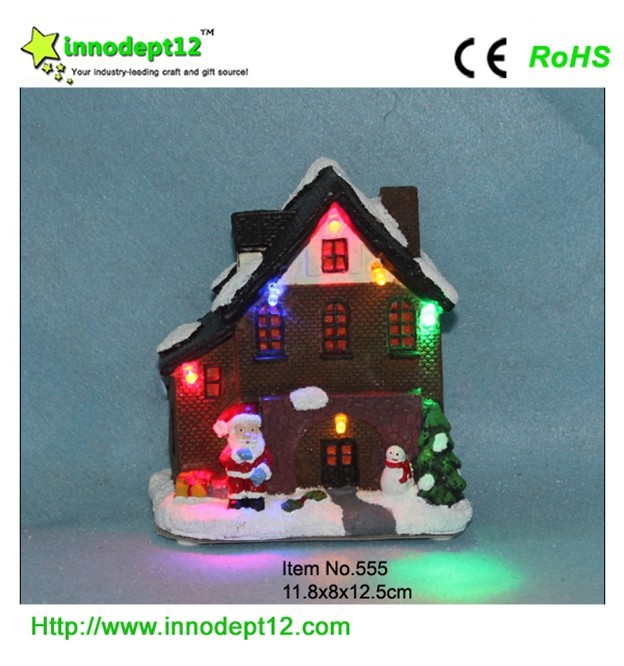 China Christmas decoration supplies, Christmas ornament house with led ...