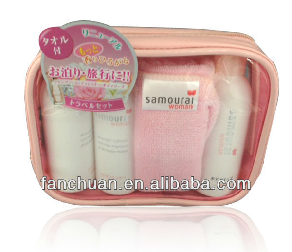 Transparent pink clear PVC toiletry bag, View toiletry bag, Aifan 