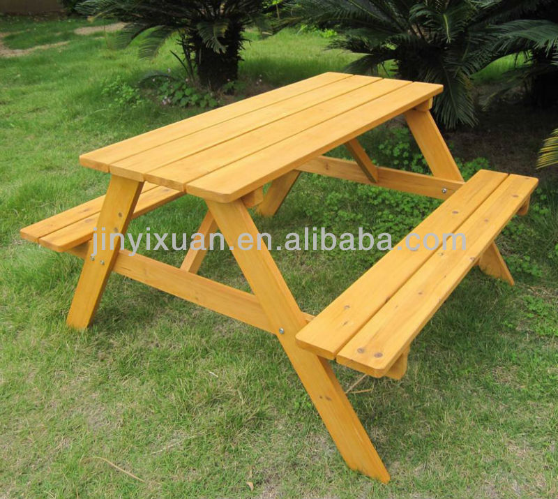 Outdoor Wooden Picnic Table and Bench