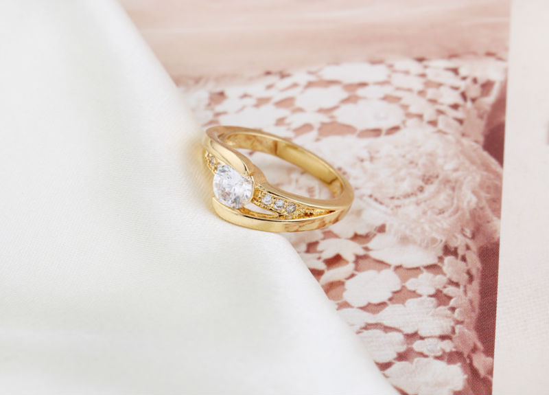 ... de cristal brillante anillo de oro personalizado de la boda anillo