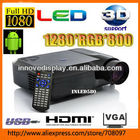 Smart Android4.0 OS 720p LED Projector Native Resolution 1280x800 2800lumens for Home Theater