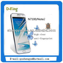 Ultra clear anti-fingerprint Screen guard for Samsung galaxy note2/N7100