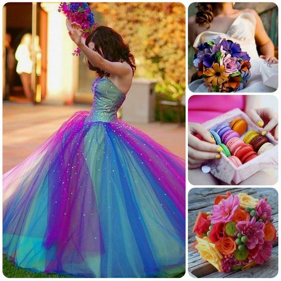 Rainbow wedding dresses