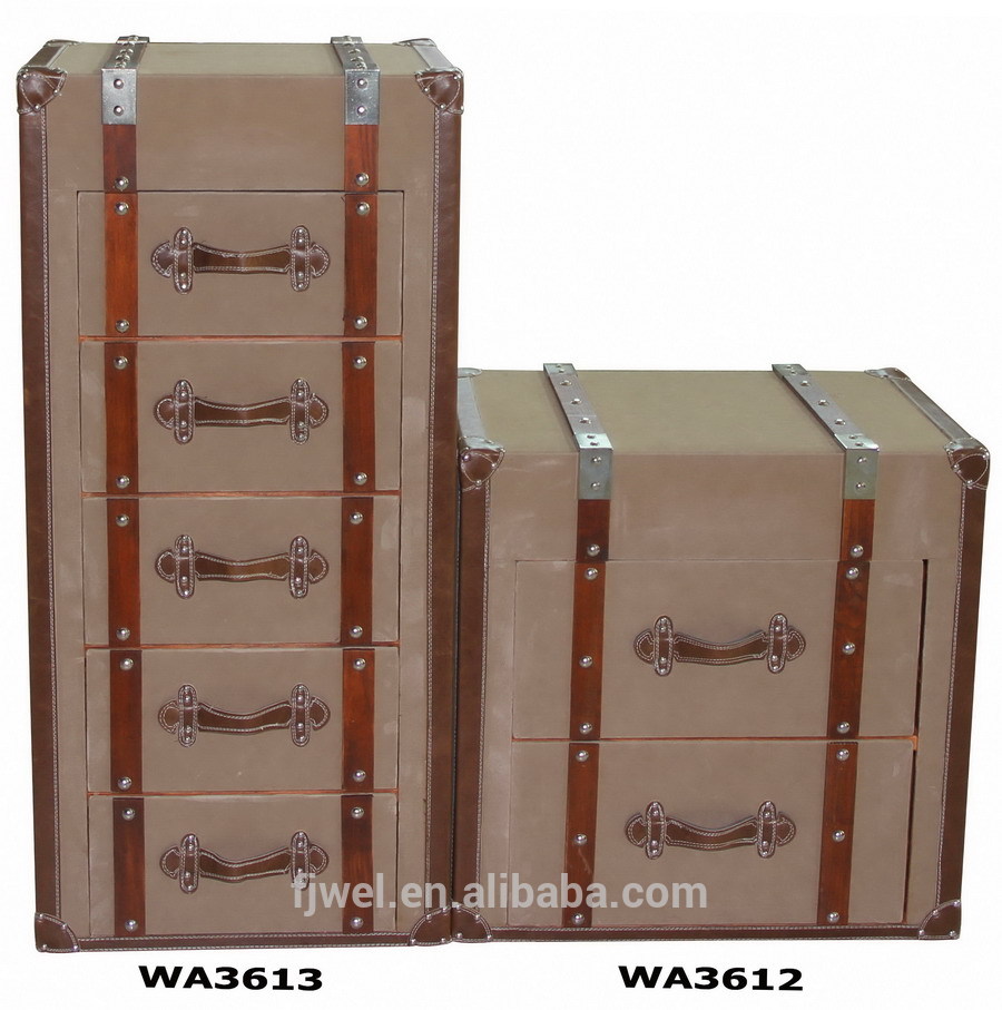 Beige bruin nubuck leer hoge laden kast woonkamer kasten product ...