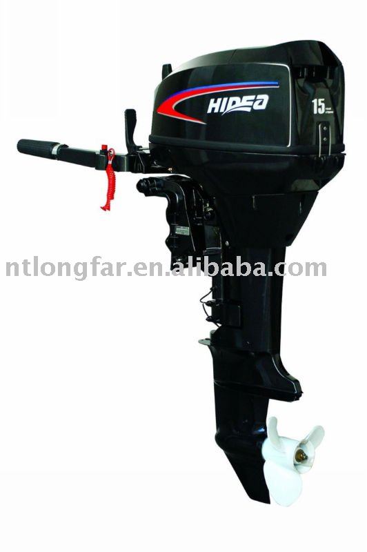see larger image  15hp 2 stroke outboard motor with water cooled